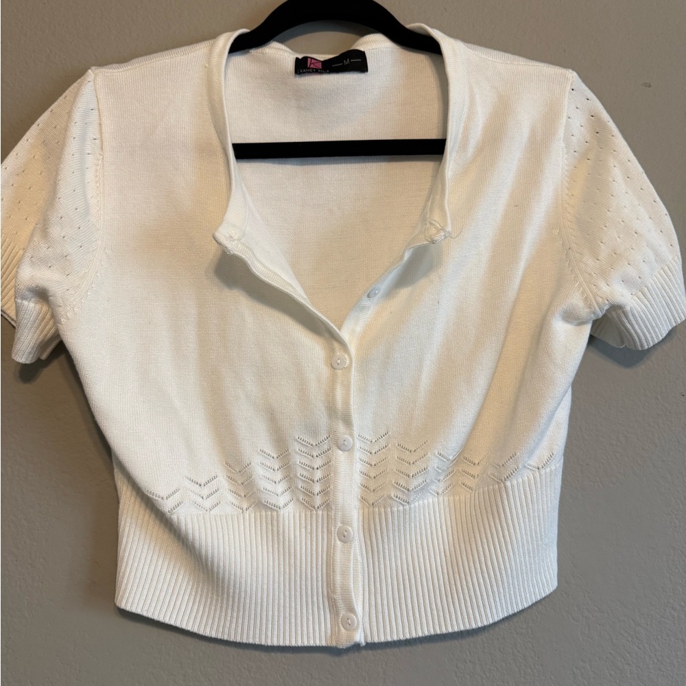 White Button-Up Cardigan